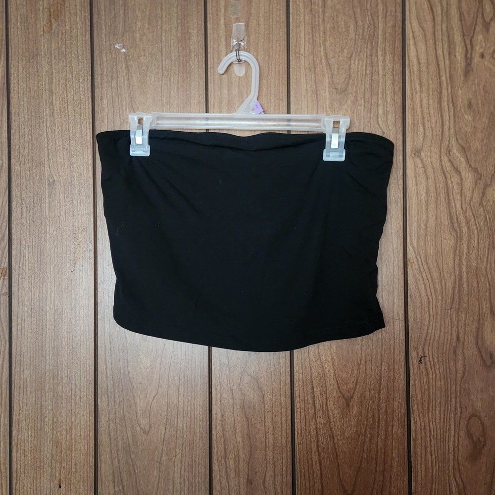 PINK Victoria's Secret Croppes Black Tube Top Size XL